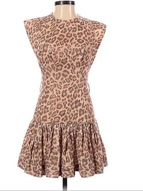 Zimmermann Leopard Print Kirra Flounce  Dress Size 0P